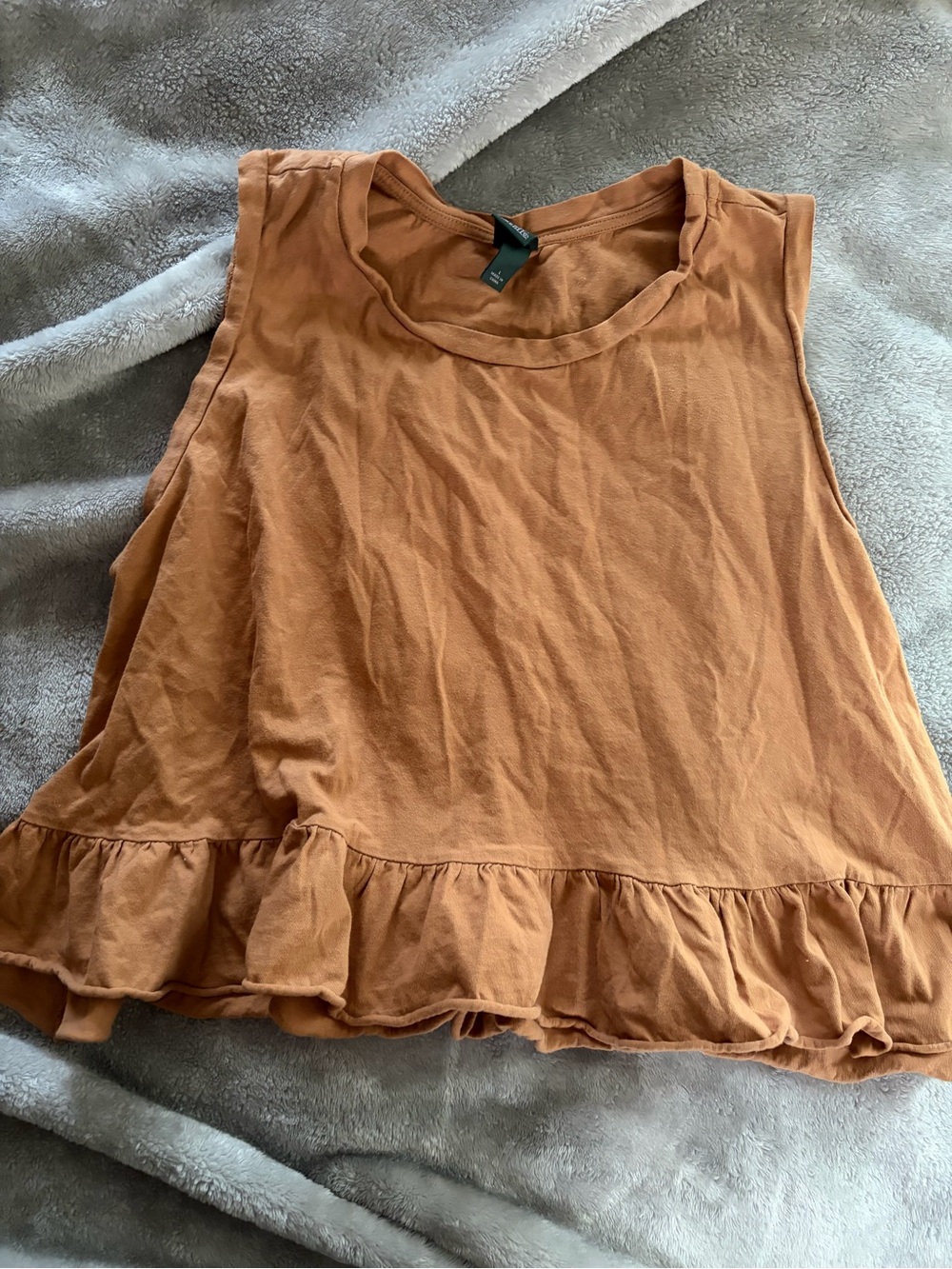 wild fable Rust Ruffle-Hem Sleeveless Tank
